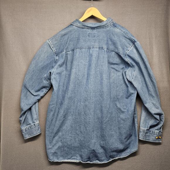 CE Schmidt Workwear Shirt Mens 2XLT Denim Chambray Long Sleeve Button Up Utility - Picture 9 of 14